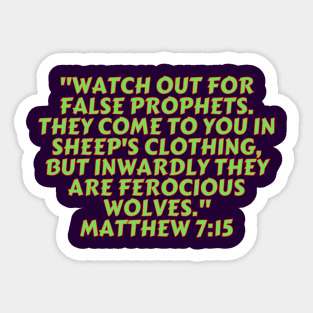 Bible Verse Matthew 7:15 Sticker